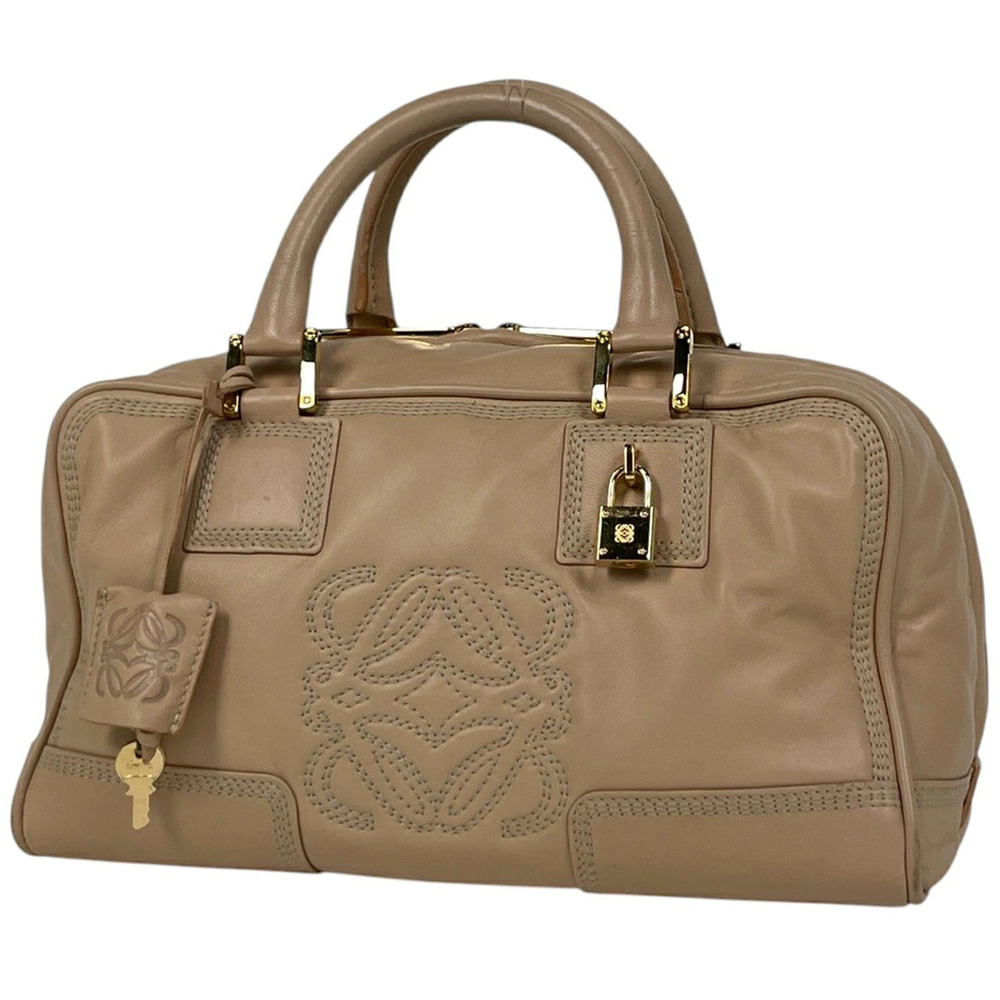 Loewe Amazona Anagram Handbag Leather Beige Cream